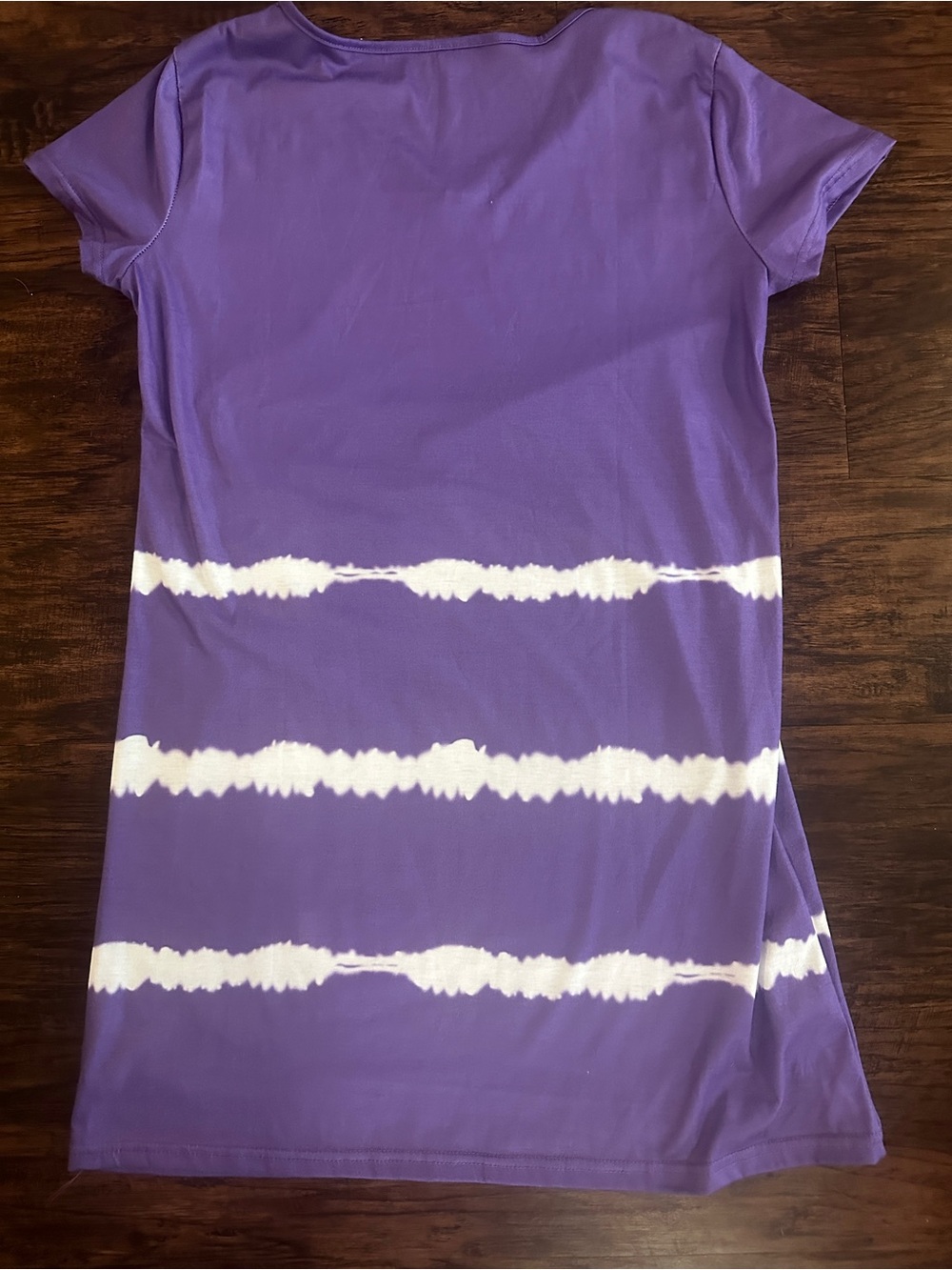 Women’s Purple Tie-Dye Stripe Casual Dress
